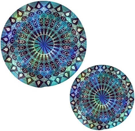 ALAZA Geometrik Mandala tutacak Trivets Seti 2 Adet, Potholders Mutfak, Pamuk Bardak Trivets Sıcak Yemekler için