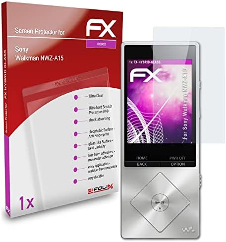 Sony Walkman NWZ-A15 Cam Koruyucu ile Uyumlu atFoliX Plastik Cam Koruyucu Film, 9H Hibrit Cam FX Cam Ekran Koruyucu Plastik