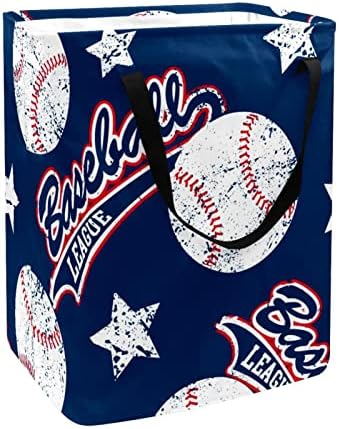 Yıldız Desenli Beyzbol Saplı Kişiselleştirilmiş Bağlantısız Çamaşır Sepeti