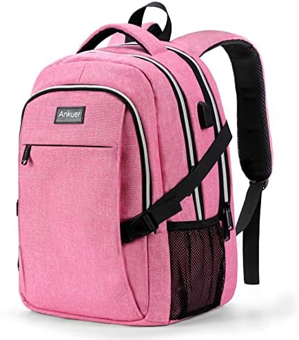 ANKUER Laptop Sırt Çantaları Erkekler için, seyahat sırt çantası USB ile Uyar 15.6 inç Laptop Sırt Çantaları Kolej Okul Çantalarını