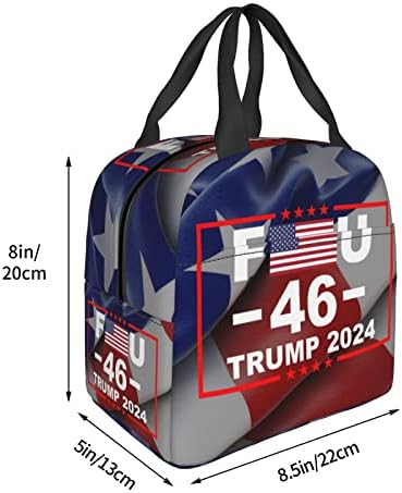 SwpWab Fu 46 Trump 2024 Yeniden kullanılabilir Taşınabilir Folyo Kalınlaşmış Yalıtımlı Bento Çantası hem Erkekler hem de