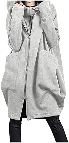 PRDECEXLU Uzun Kollu Tunik Açık kışlık palto Kadınlar için Modern Konfor Cepler Ceket Konfor Düz Renk