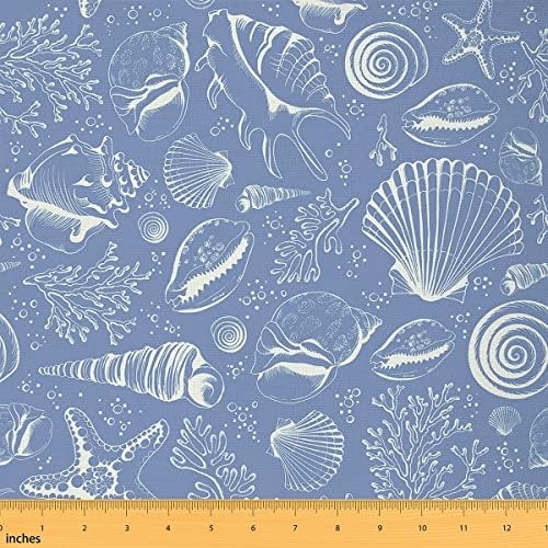 Yard tarafından Deniz Kabuğu Kumaş, Mercan Denizyıldızı Döşemelik Kumaş, Okyanus Hayvan Salyangoz Dekoratif Kumaş, Sualtı