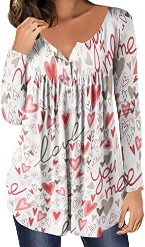 Kadın sevgililer Günü Üstleri Moda Dudaklar Kalp Baskı Tunik Gömlek Şık Rahat Dökümlü Bluz Tayt Kazak