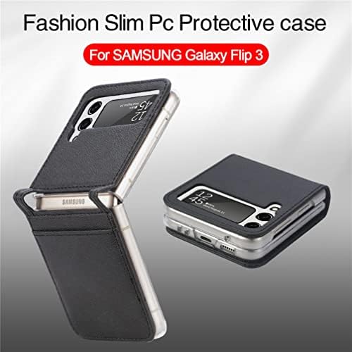 Klapber Fold samsung kılıfı Galaxy Z Flip4 telefon kılıfı için Galaxy Z Flip 4 Premium Deri Kılıf [Ultra İnce + Kart Yuvası]