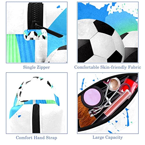 Makyaj Çantası Seyahat Kozmetik Çantası Futbol Tasarım makyaj çantası Organizatör fermuarlı ve Saplı çanta