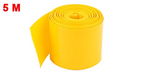 uxcell 29.5 mm PVC ısı Shrink boru kaplama sarı 5 metre için 1 x pil