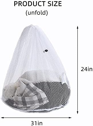 ARZASGO Büyük Çamaşır torbaları, 2 Paket Ağır İpli Çamaşır Yıkama Torbaları, Dayanıklı file çamaşır torbası Narin, Konfeksiyon,