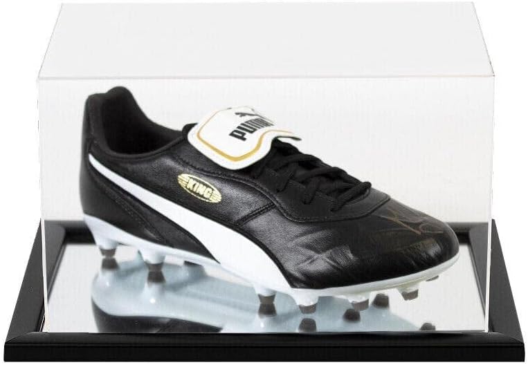 Jimmy Floyd Hasselbaink İmzalı Futbol Ayakkabısı-Puma, Siyah-Akrilik Vitrinde - İmzalı Futbol Topları