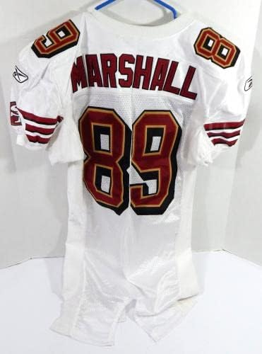 2006 San Francisco 49ers Rasheed Marshall 89 Oyunu Verilen Beyaz Forma 60 P 42 3-İmzasız NFL Oyunu Kullanılmış Formalar