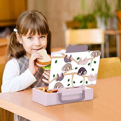 MCHİVER Sevimli Tembellik Bento Kutusu Yetişkin Öğle yemeği kollu kutu Taşınabilir çocuk yemek kutusu Kaşık Çatal ile Sızdırmaz
