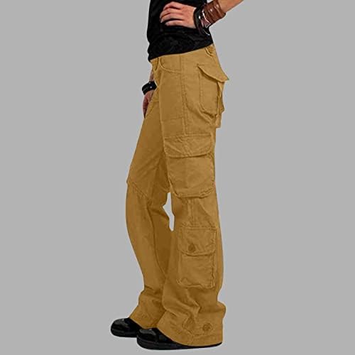 ZLOVHE Bayan Kargo Pantolon, Bayan Baggy Kargo Pantolon Vintage Kot Cepler ile Gevşek Tulum Uzun Pantolon Kargo Pantolon
