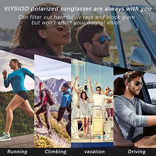 VİYSİOO havacı güneş gözlükleri Erkekler Kadınlar için, Klasik Polarize Güneş Gözlüğü Erkek Bayan Moda Retro Tarzı UV400