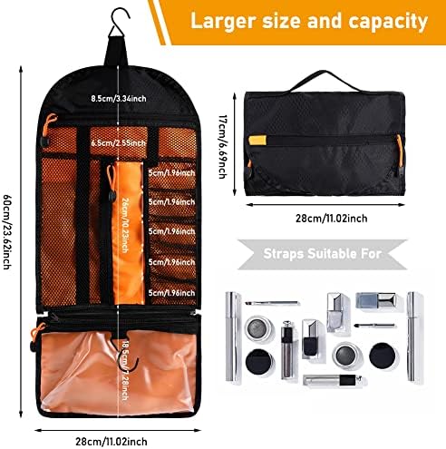LİNGSFİRE Asılı Seyahat makyaj çantası, Erkekler için Kompakt Seyahat makyaj çantası Banyo Tıraş kancalı çanta Su Geçirmez