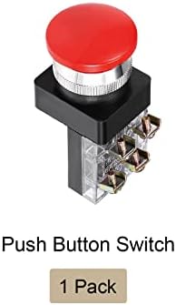 Yeniden güç basmalı düğme anahtarı anlık mantar kafa, [ışık DIY projesi için] - 25mm / kırmızı