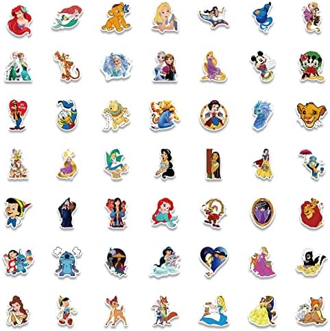 Karikatür Prenses çocuk çıkartmalar paketi,Çocuklar için 100 ADET sevimli çizgi film karakterleri çıkartmalar, dizüstü cep
