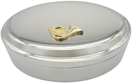 Altın tonlu Fransız boynuz kolye Oval biblo Mücevher kutusu
