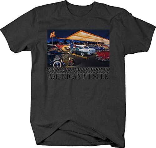 Amerikan Kas Klasik Hotrod Araba Kamyon Drive-ın Cruise Grafik T Shirt Erkekler için