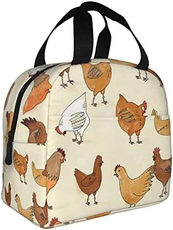PSVOD Öğle Yemeği çantası Tavuk Desen taşınabilir öğle yemeği çantası, su geçirmez bento çantası, iş ve üniversite için uygun,