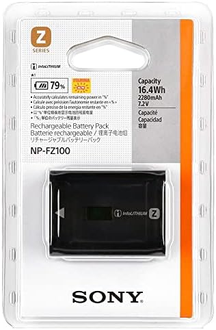 Sony NPFZ100 Z serisi şarj edilebilir pil paketi Alpha A7 III, A7R III, A9 dijital fotoğraf makineleri siyah