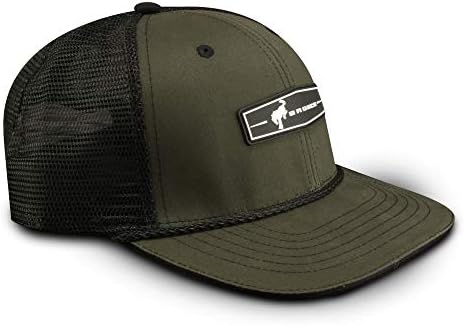 Ford Bronco Beyzbol Şapkası, Mesh Geri Kauçuk Yama Kamyon Şoförü Şapkası, Koyu Zeytin / Siyah