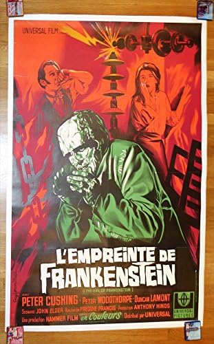 Frankenstein'ın Kötülüğü (1964) Orijinal Fransız Grande Film Afişi (47x63) 1966'nın Ustalıkla keten sırtlı yeniden yayınlanması.