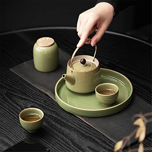 LDCHNH Retro Yuvarlak çay tepsisi Seramik Kuru Kabarcık Tepsisi Küçük çay masası Ev çay bardağı Tepsisi Pot Tutucu
