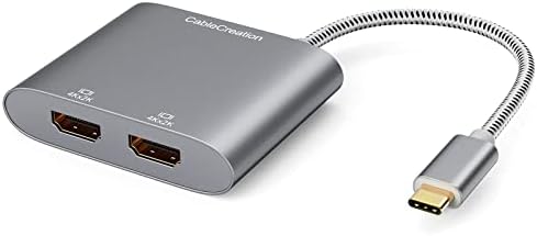 5-in-1 USB C Hub Multiport Adaptörü, CableCreation USB C Hub 4 K 60 hz USB C ile Paket Çift HDMI 4 K, MacBook Pro ile uyumlu