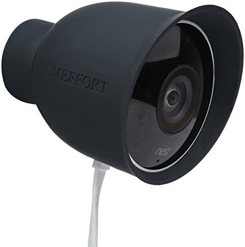 Silikon deli kılıf Kapak için Nest Cam Açık (1st Nesil), güneş Parlama UV Hava Koruma ve Disguise NestCam Güvenlik Kamera-Siyah