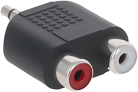 Fielect 8 Adet 3.5 mm Erkek 2 RCA Dişi Konnektör Stereo Ses Video Kablosu Adaptörü Splitter