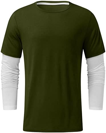 XXBR Erkek Patchwork Uzun Kollu T-Shirt Sonbahar Hipster Crewneck Sokak Rahat Tee Üstleri Atletik Spor Kas T Shirt