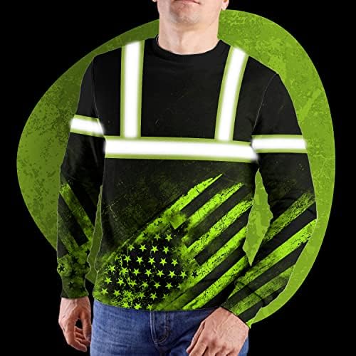 HıVıs Özel ABD Bayrağı Yüksek Görünürlük Gömlek Özel Adı Yansıtıcı Güvenlik İş Giysisi Koşucular, Yürüyüşe