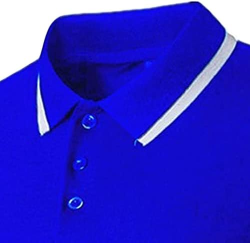Erkek Moda Elemanı Baskı Golf Top Casual Slim Fit Yaka Kısa Kollu Yaz Pamuk Spor T Shirt