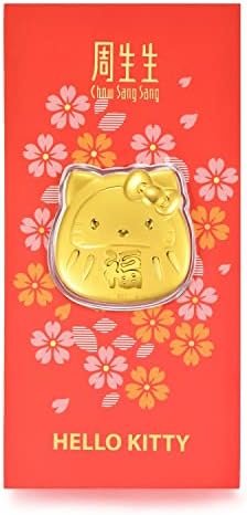 Chow Sang Sang Sanrio 999.9 24K Katı Altın Hello Kitty Daruma Bebek Külçe Kadınlar ve Kızlar için 91400D