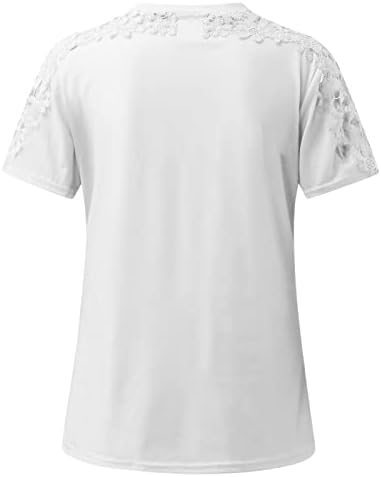 Bayan Üstleri Yaz Moda Dantel Tığ Kısa Kollu Crewneck Gömlek Casual Şık Bayan pamuklu uzun kollu tişört