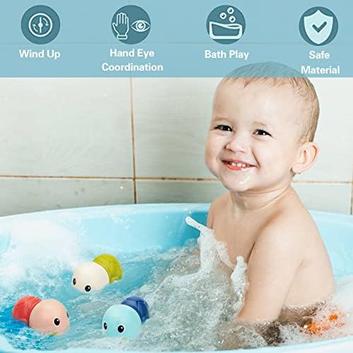 PADONİSE 3 Paket Bebek Banyo Oyuncakları Yeni Yürümeye Başlayan Çocuklar için Yüzme Kaplumbağa Su Banyosu Oyuncakları 1-3,