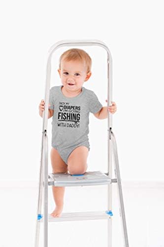AW Modası Bezlerimi Paketle, Babamla Balık Tutmaya Gidiyorum - Baba Balık Tutma Arkadaşı-Sevimli Tek Parça Bebek Bebek Tulumu