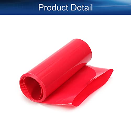 Bettomshin 1 Adet kırmızı PVC ısı Shrink boru 3.28 Ft uzunluk 4.06 inç düz 2x18650 pil için