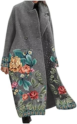 Kadın Sonbahar Favoriler 2022 Moda Düz Renk Cep Uzun Kollu Yaka Yün Palto Ceket Kış Kıyafetleri