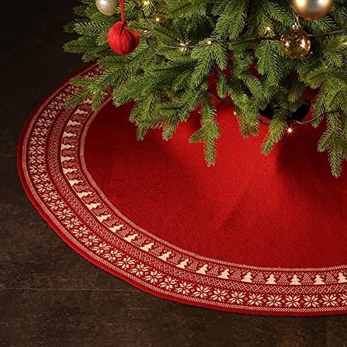 Azukı 3D Örme Noel Ağacı Etek, 36 İnç ve 48 İnç Lüks Kalın Rustik Noel Ağacı Etekler için Kapalı ve Açık Tatil Parti Noel