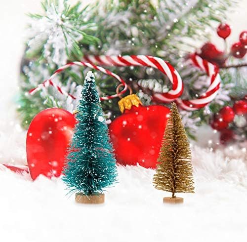 DOITOOL 24 Adet Mini Noel Ağacı Süsleme Simüle Noel Ağacı Masaüstü Dekorasyon