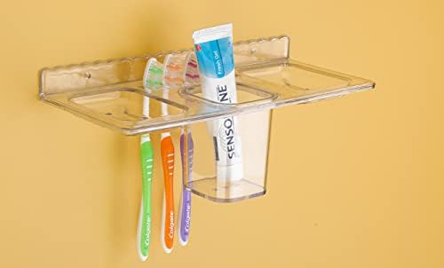 ıSTAR 4'ü 1 Arada Çok Amaçlı Beyaz Plastik Kırılmaz Sabunluk Diş Fırçası Tutucu Ev Akrilik Banyo Muslukları Aksesuarları