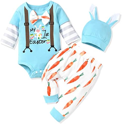 HİNTİNA Erkek Bebek İlk Paskalya Kıyafetleri Bodysuit Pantolon Giyim Seti