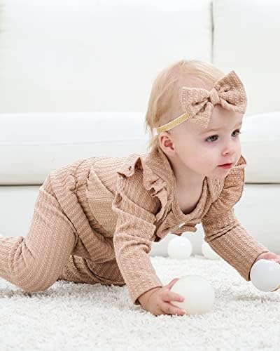 Kucnuzki Yenidoğan Bebek Kız Giysileri Kıyafetler Uzun Kollu fırfırlı kıyafet Bebek pantolon seti Sonbahar Kış Giysileri