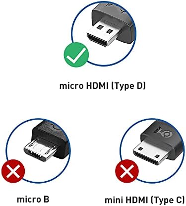 Kablo Önemlidir 2'li Paket 8K / 4K 120Hz Mikro HDMI-HDMI Adaptörü (Mikro HDMI Adaptörü) Siyah, Ahududu Pi 4 (RPI4) ve Daha