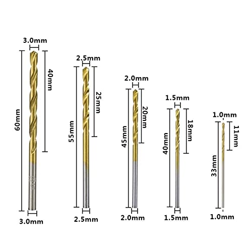 Büküm Matkap Ucu seti Kaplı 1.0 mm-4.0 mm matkap ucu seti Yüksek Çelik Güç Sondaj Araçları Ağaç İşleme için 50 Adet(renk