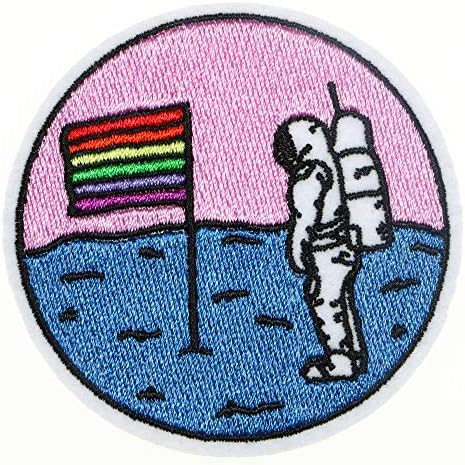 JPT-Astronot ve Ulusal Bayrak İşlemeli Aplike Demir / Yamalar üzerinde Dikmek Rozeti Sevimli Logo Yama Yelek Ceket Gömlek