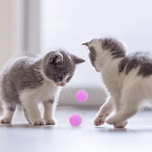 Molain Büyük Kedi Oyuncak Topları, yumuşak Kedi Topları 1 İnç Yavru Pom poms Topu Kedi Oyun Oyuncak (50 Adet)