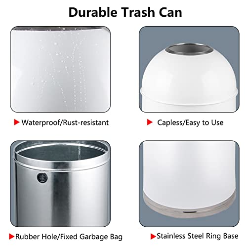 AAGAZA Paslanmaz Çelik çöp tenekesi Kapaklı Üstü Açık çöp kutusu, Endüstriyel Metal çöp kutusu, Çıkarılabilir İç Dolap, Ticari