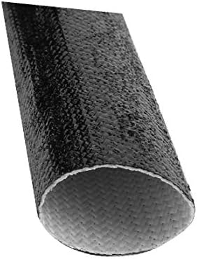 X-DREE Silikon Reçine Fiberglas Geciktirici Kendiliğinden sönen Tüp 200C Kılıf RoHS 18mm x 2M Siyah(Resina de silicona Fibra